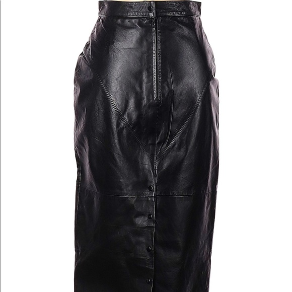 Dresses & Skirts - Vintage 80s genuine leather skirt